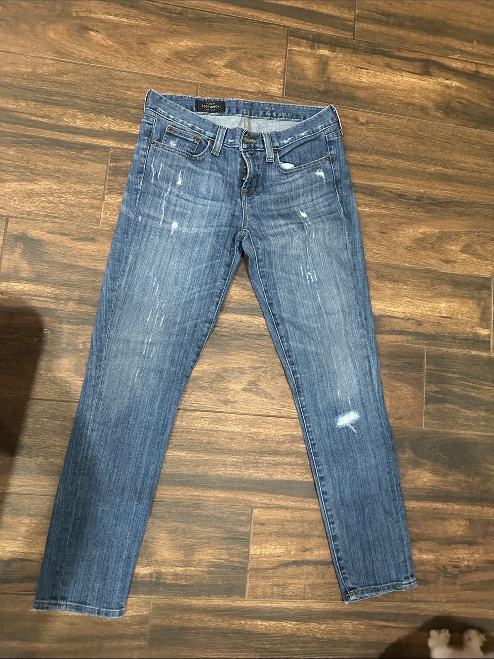 J. Crew Toothpick Ankle Skinny Jeans in Denim Blue